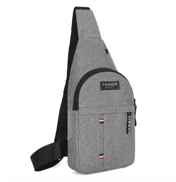 Men's Nylon Sports Messenger Chest Bag, Trendy Crossbody for Youth