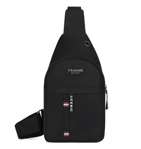 Men's Nylon Sports Messenger Chest Bag, Trendy Crossbody for Youth