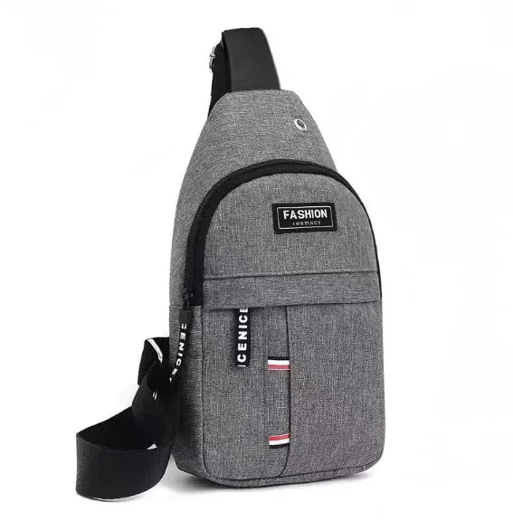 Men's Nylon Sports Messenger Chest Bag, Trendy Crossbody for Youth